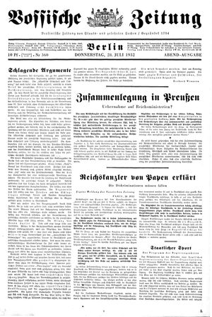 Vossische Zeitung vom 28.07.1932