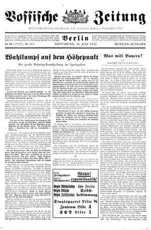 Vossische Zeitung vom 30.07.1932
