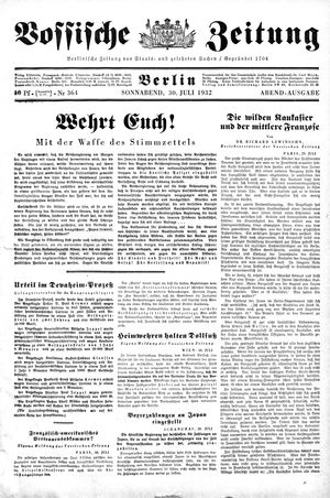 Vossische Zeitung vom 30.07.1932