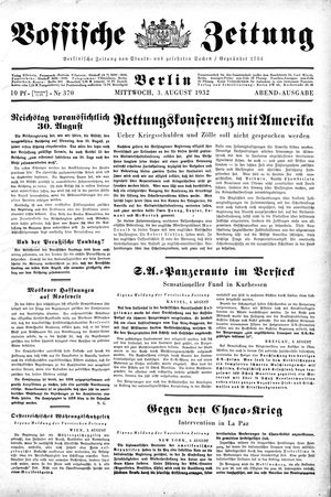 Vossische Zeitung vom 03.08.1932