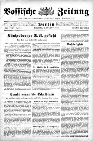 Vossische Zeitung vom 05.08.1932