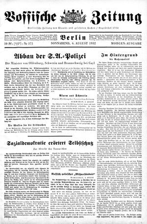 Vossische Zeitung vom 06.08.1932