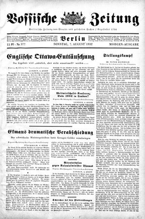 Vossische Zeitung vom 07.08.1932