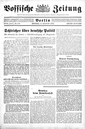Vossische Zeitung vom 08.08.1932