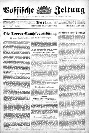 Vossische Zeitung vom 10.08.1932