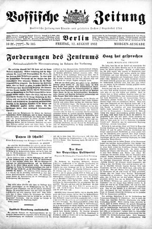 Vossische Zeitung vom 12.08.1932