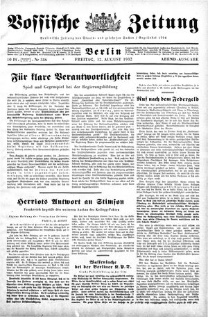 Vossische Zeitung vom 12.08.1932
