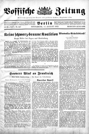 Vossische Zeitung vom 13.08.1932