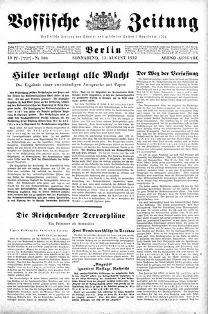 Vossische Zeitung vom 13.08.1932