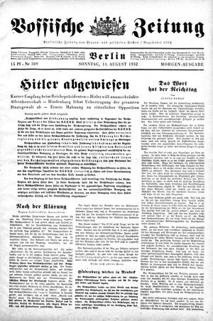Vossische Zeitung vom 14.08.1932