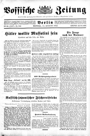 Vossische Zeitung vom 15.08.1932