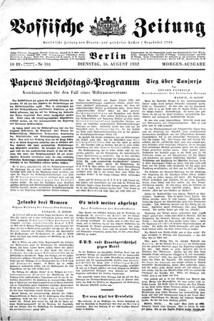 Vossische Zeitung vom 16.08.1932
