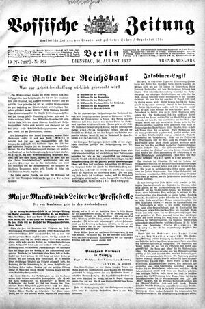 Vossische Zeitung vom 16.08.1932