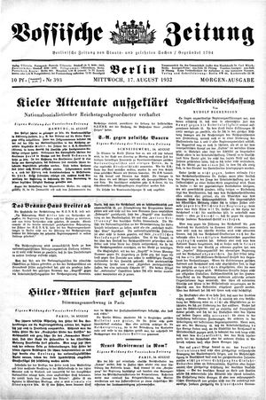 Vossische Zeitung vom 17.08.1932