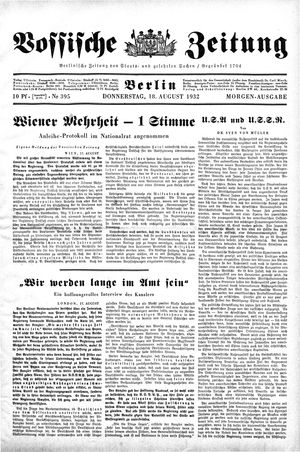 Vossische Zeitung vom 18.08.1932