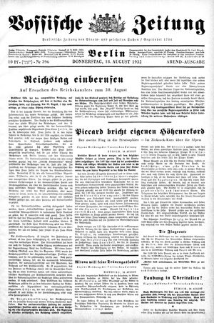 Vossische Zeitung vom 18.08.1932