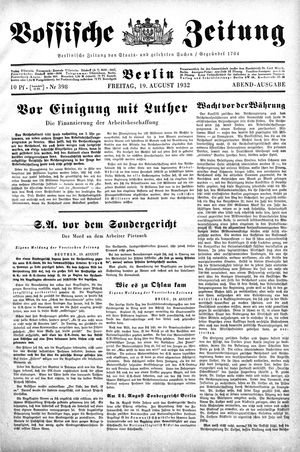 Vossische Zeitung vom 19.08.1932