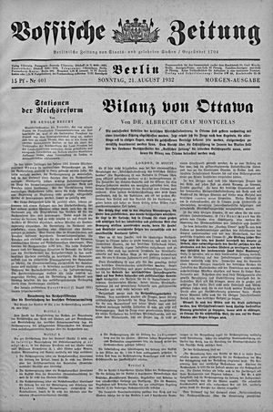 Vossische Zeitung vom 21.08.1932