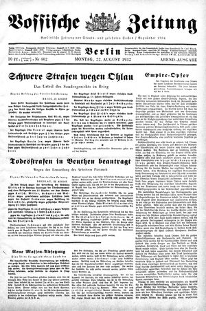 Vossische Zeitung vom 22.08.1932