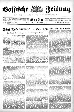 Vossische Zeitung vom 23.08.1932
