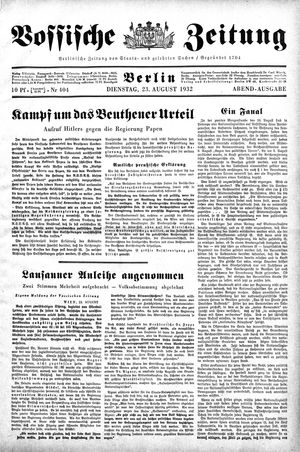 Vossische Zeitung vom 23.08.1932