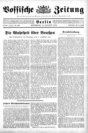 Vossische Zeitung vom 24.08.1932