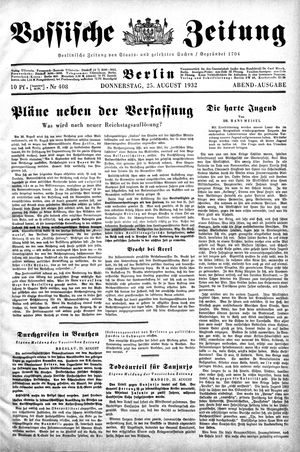 Vossische Zeitung vom 25.08.1932