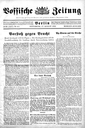Vossische Zeitung vom 27.08.1932
