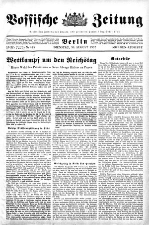 Vossische Zeitung vom 30.08.1932