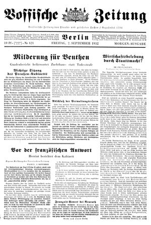 Vossische Zeitung on Sep 2, 1932