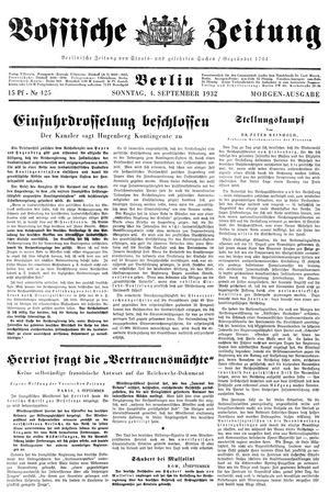 Vossische Zeitung vom 04.09.1932