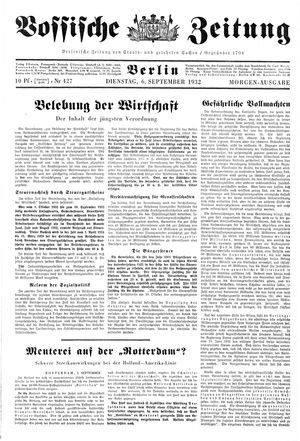 Vossische Zeitung vom 06.09.1932