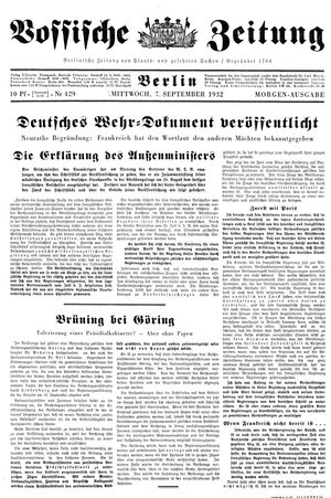 Vossische Zeitung vom 07.09.1932