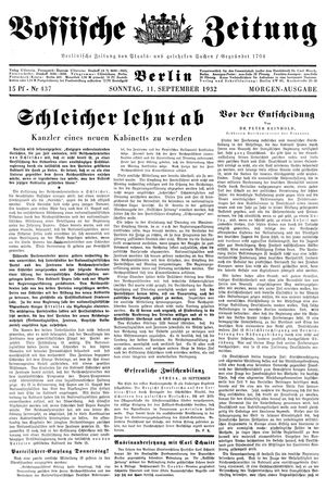 Vossische Zeitung vom 11.09.1932