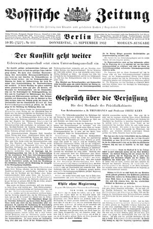 Vossische Zeitung vom 15.09.1932