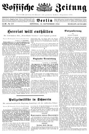 Vossische Zeitung vom 18.09.1932