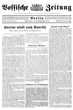 Vossische Zeitung vom 20.09.1932