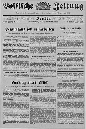 Vossische Zeitung vom 21.09.1932