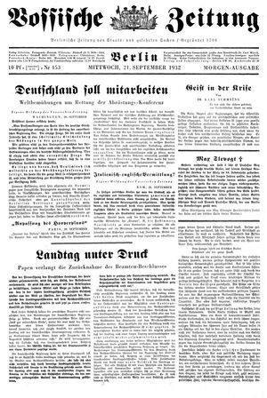 Vossische Zeitung vom 21.09.1932