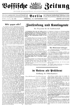 Vossische Zeitung vom 23.09.1932