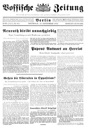 Vossische Zeitung vom 28.09.1932