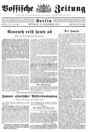 Vossische Zeitung vom 28.09.1932