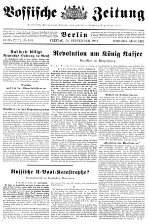 Vossische Zeitung vom 30.09.1932