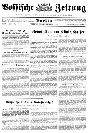 Vossische Zeitung vom 30.09.1932