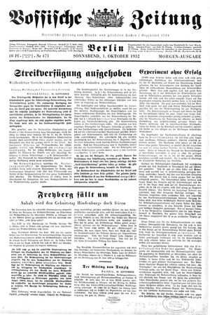 Vossische Zeitung vom 01.10.1932