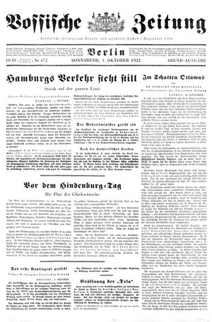 Vossische Zeitung vom 01.10.1932