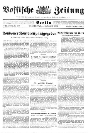 Vossische Zeitung vom 06.10.1932