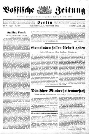 Vossische Zeitung vom 06.10.1932