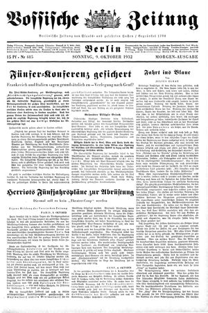 Vossische Zeitung vom 09.10.1932