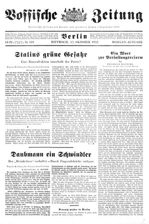 Vossische Zeitung vom 12.10.1932